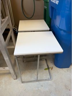 White modern end tables