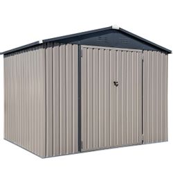 8x6 Steel Storage Shed - Brown