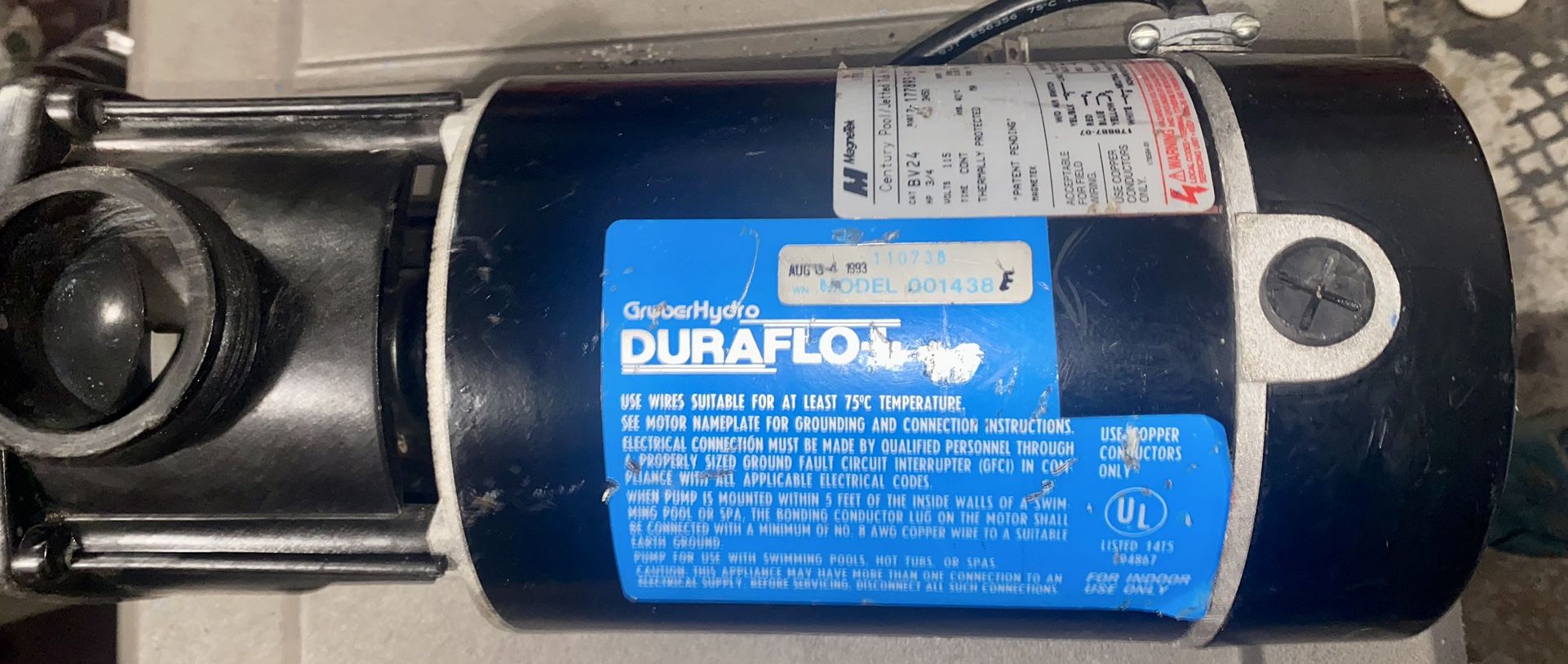Magnetek Century Pool/jetted Tub Motor
