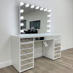 Mirrored Make Up Vanity- New 