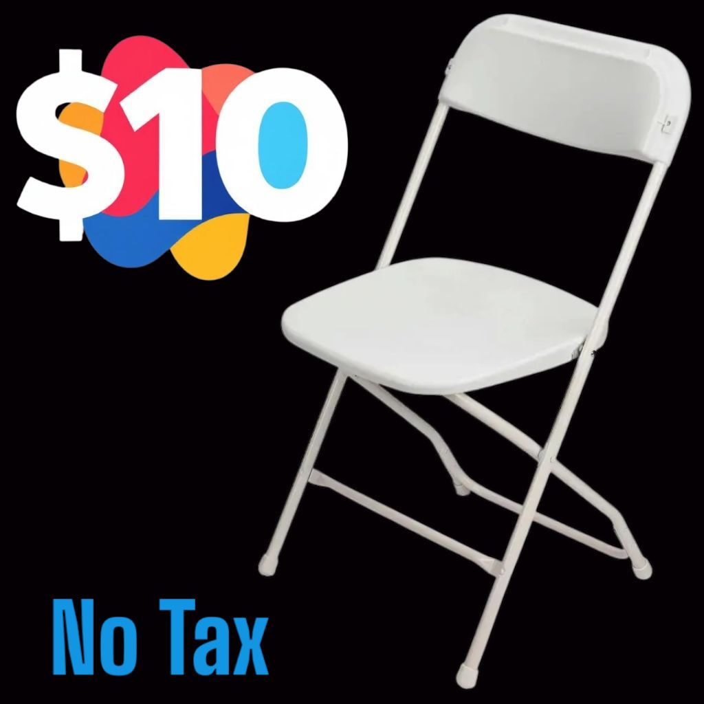 Brand New White Folding Chairs Commercial Grade Heavy Duty 800 lbs maximum weight capacity