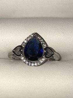 Size 7 sapphire silver ring