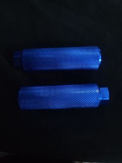 Blue bike pegs
