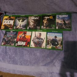 9 Xbox One games total — $10 each, or $60 for the full lot.