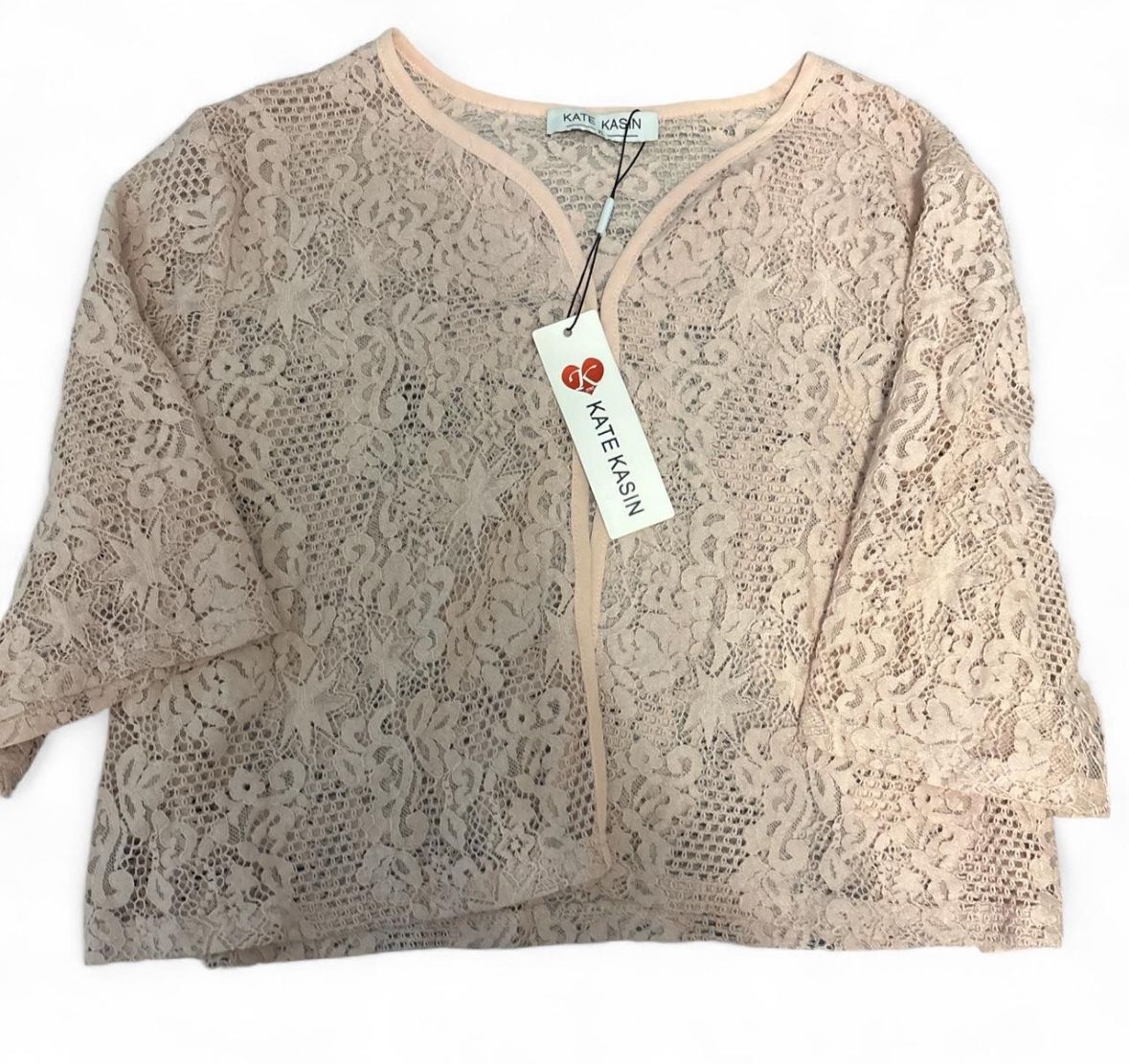 Kate Kasin XL Light Pink Sheer Shrug
