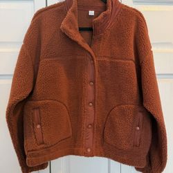 Women’s size Large, Deep Orang/Brown Fleece $15