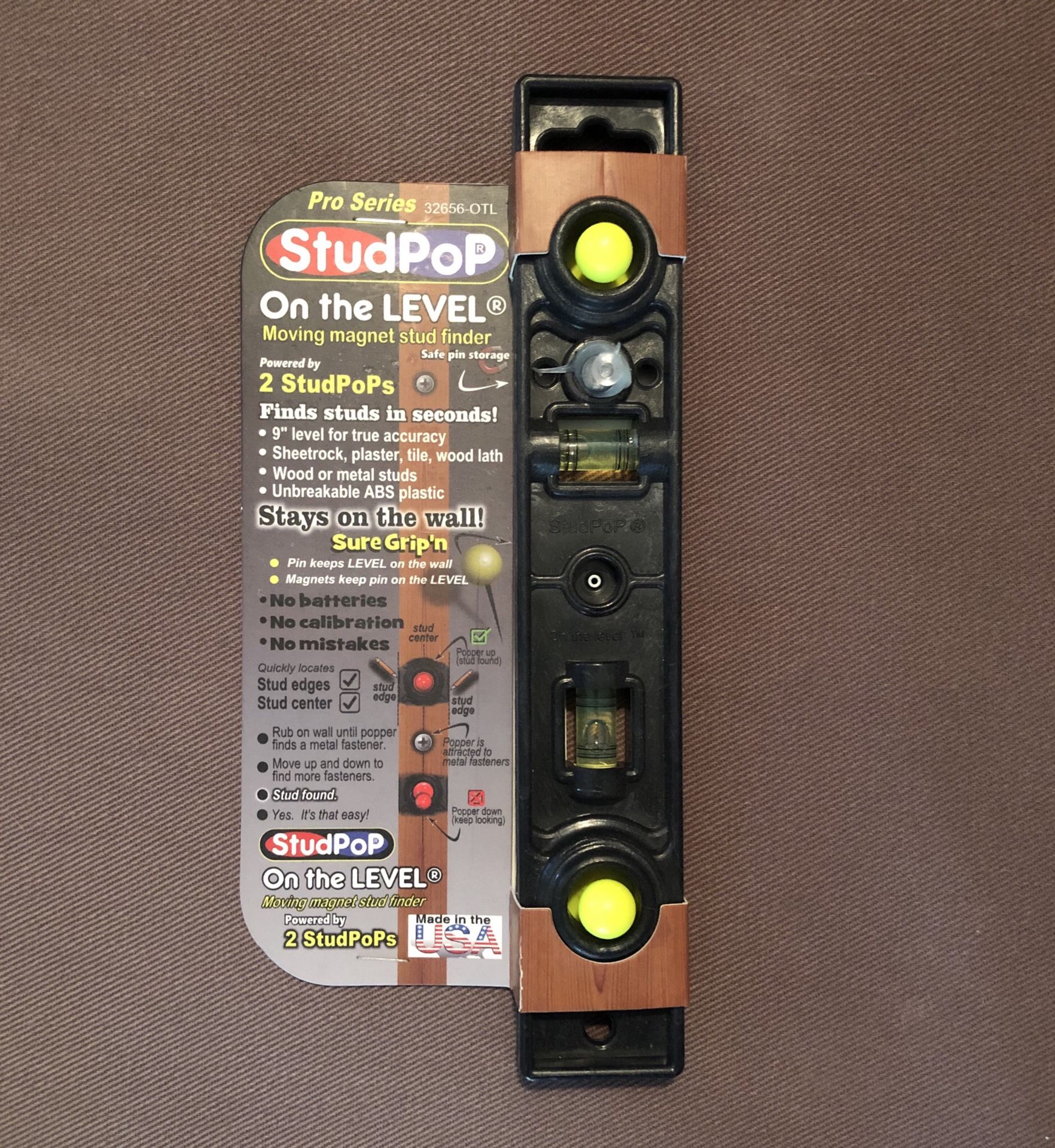 StudPoP On the LEVEL moving magnetic stud finder