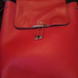 Guess Red Leather Backpack