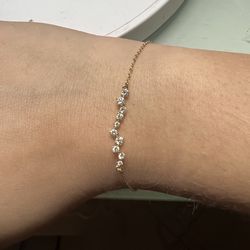 Gold Diamond Cluster Bracelet 