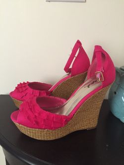 Pink Wedge Shoes