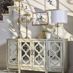 Beautiful Accent Cabinet With Decorative Doors! Lowest Prices Ever!