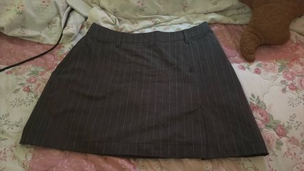Gray Pinstripe Mini Skirt