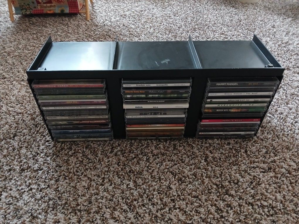 CD Case Holder With 41 90s & Early 2000 Merengue & Salsa CDs