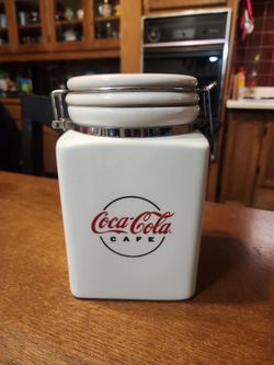 Coca-Cola Cafe Ceramic Canister with Clamp Lid