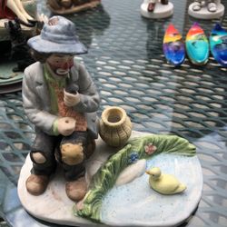 Emmet Kelly Jr Piece-clown By Pond -$25.00