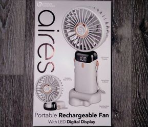 New portable rechargeable fan with LED digital display