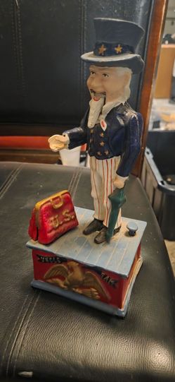 CAST IRON UNCLE SAM BANK