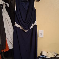 Navy Wiggle Dress – Size 10 – Lace Waist – Holiday / Cocktail