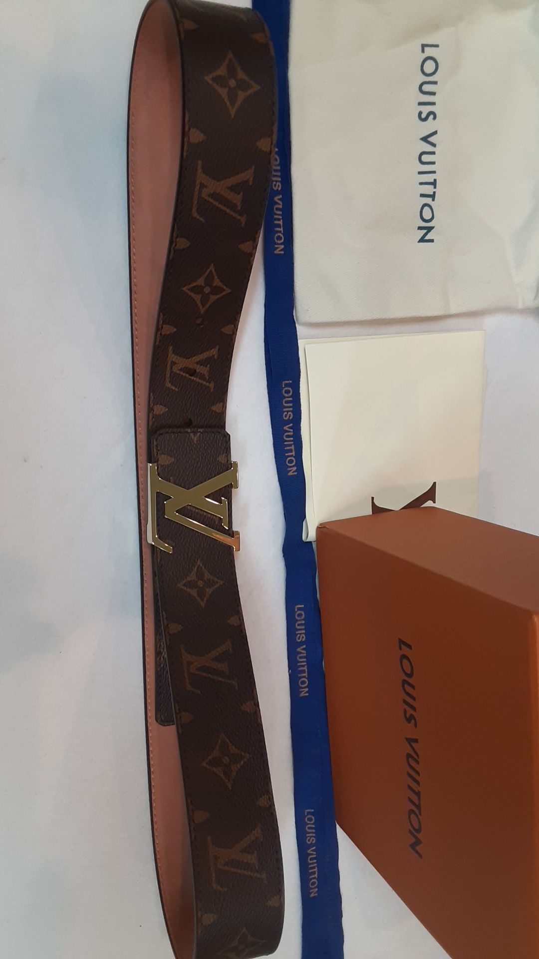 Authentic LV Louis Vuitton INITIALES 30MM REVERSIBLE BELT brown and red  size 75cm (30 in) for Sale in Jupiter, FL - OfferUp