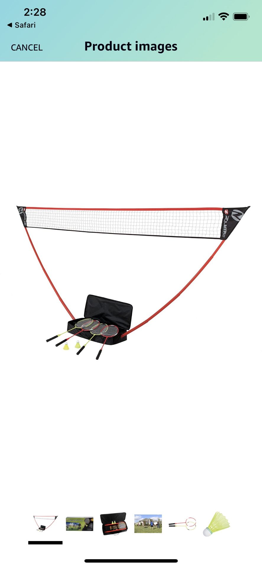 Zume Games Portable Badminton Set with Freestanding Base - Sets Up on Any Surface in Seconds - No Tools or Stakes Required