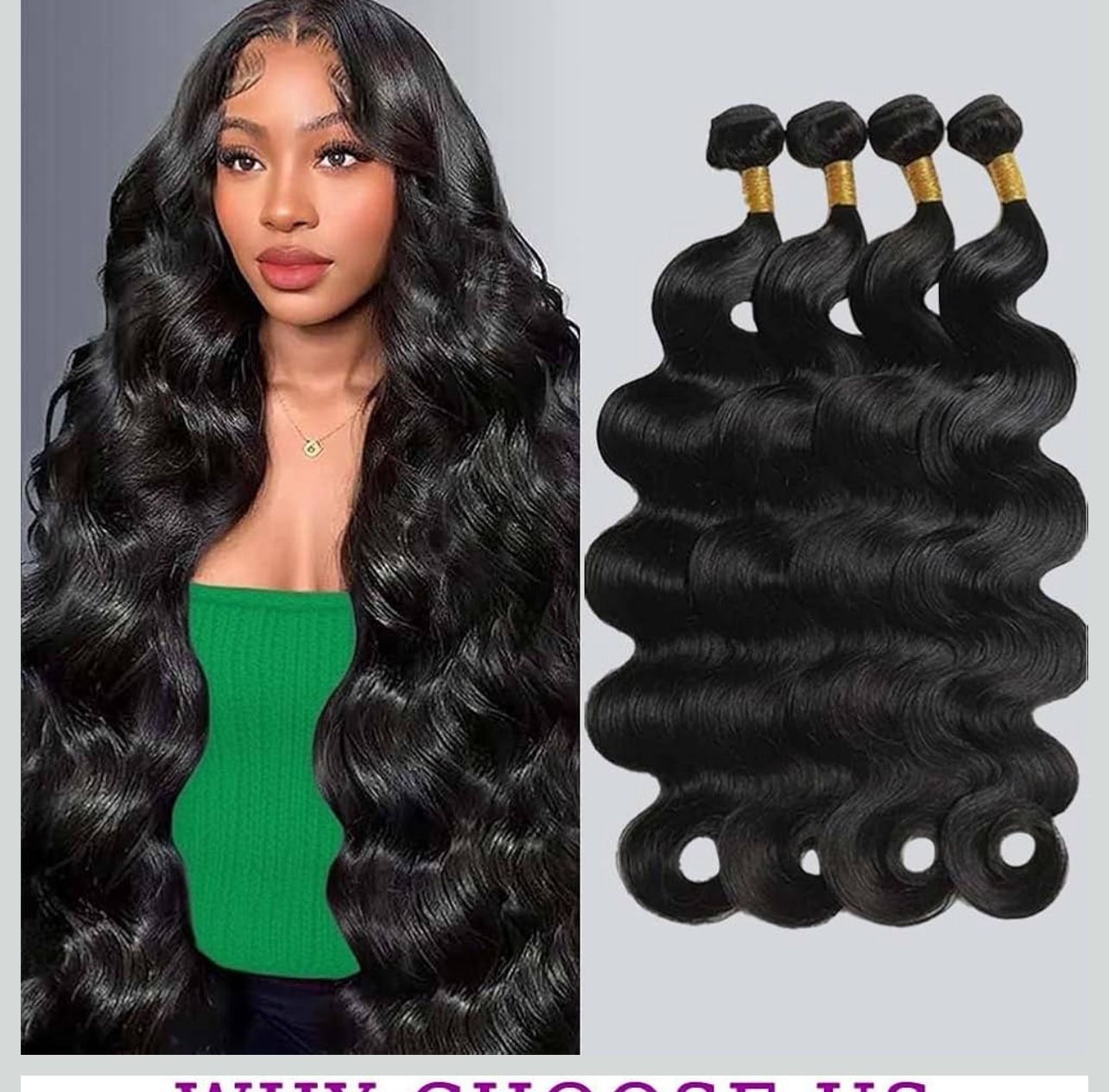 c-3）Body Wave Bundles Human Hair 