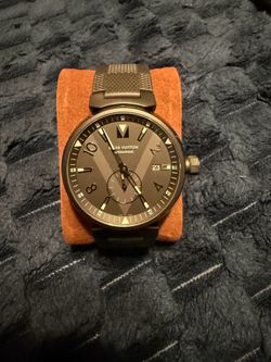 Louis Vuitton Tambour All Black Date QID22 Steel