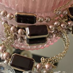 Chanel Necklace With Beautiful Pearls And Natural Stone 