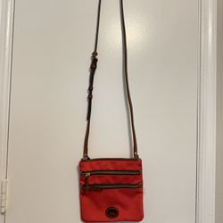 Dooney & Bourke Women's Crossbody Red Triple Zip Bag