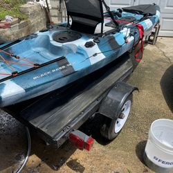 13 Foot Like New Vanhunks Fishing Kayak With Custom Trailer. $1200.00