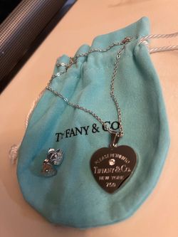 Tiffany Heart Tag Necklace and Earrings Set