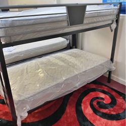 Bunk Bed With 2 Twin Mattress! New In Box! Same Day Delivery! 