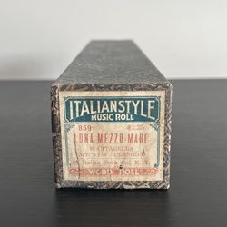 Paramount ItalianStyle Piano Music Roll Luna Mezzo Mare 869 Italian Book Co RARE