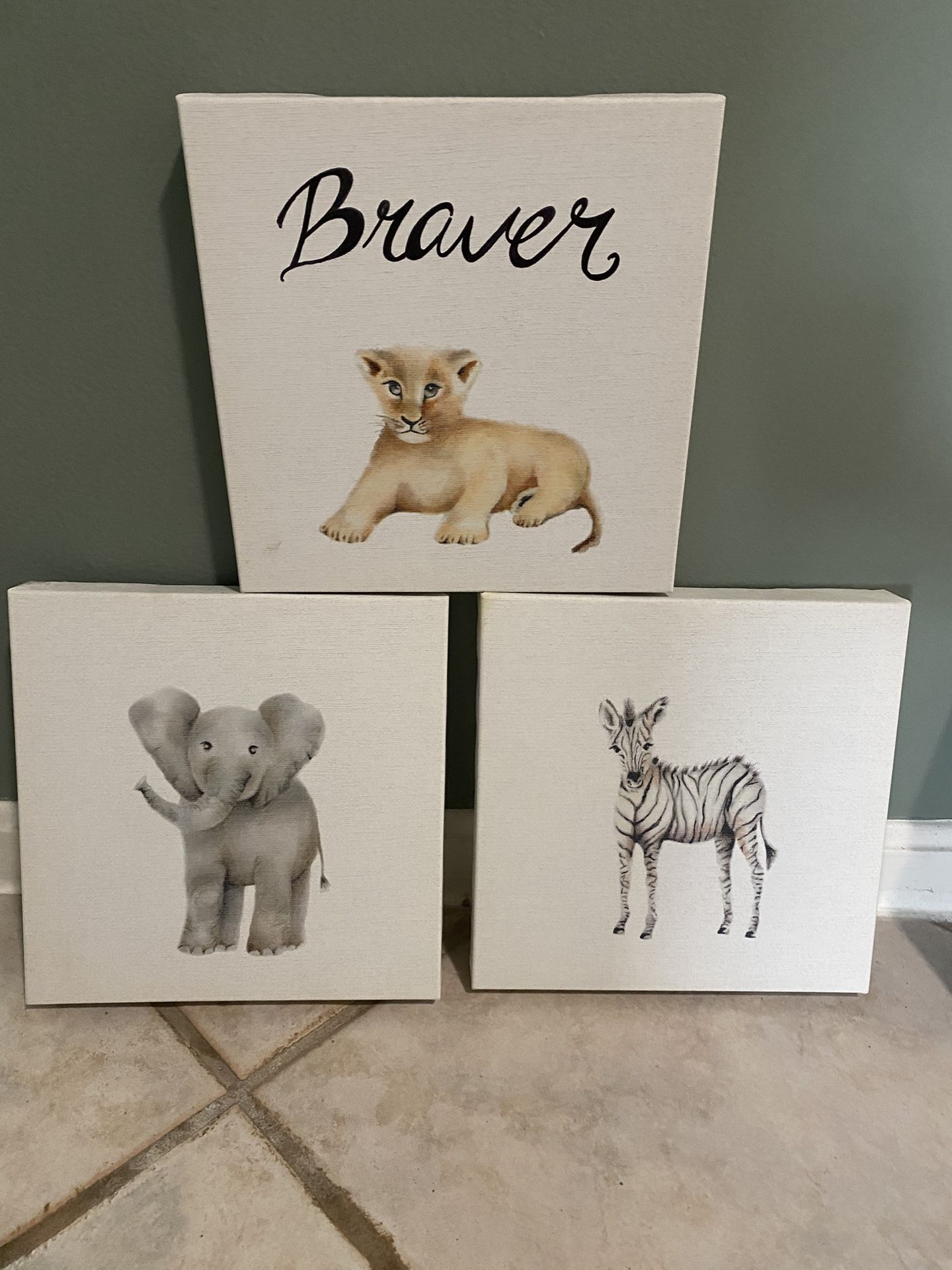 Baby Animals Prints On Canvas - Set Of 9 - 10x10