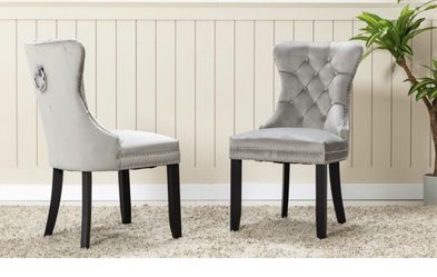 Velvet grey Tufted chairs