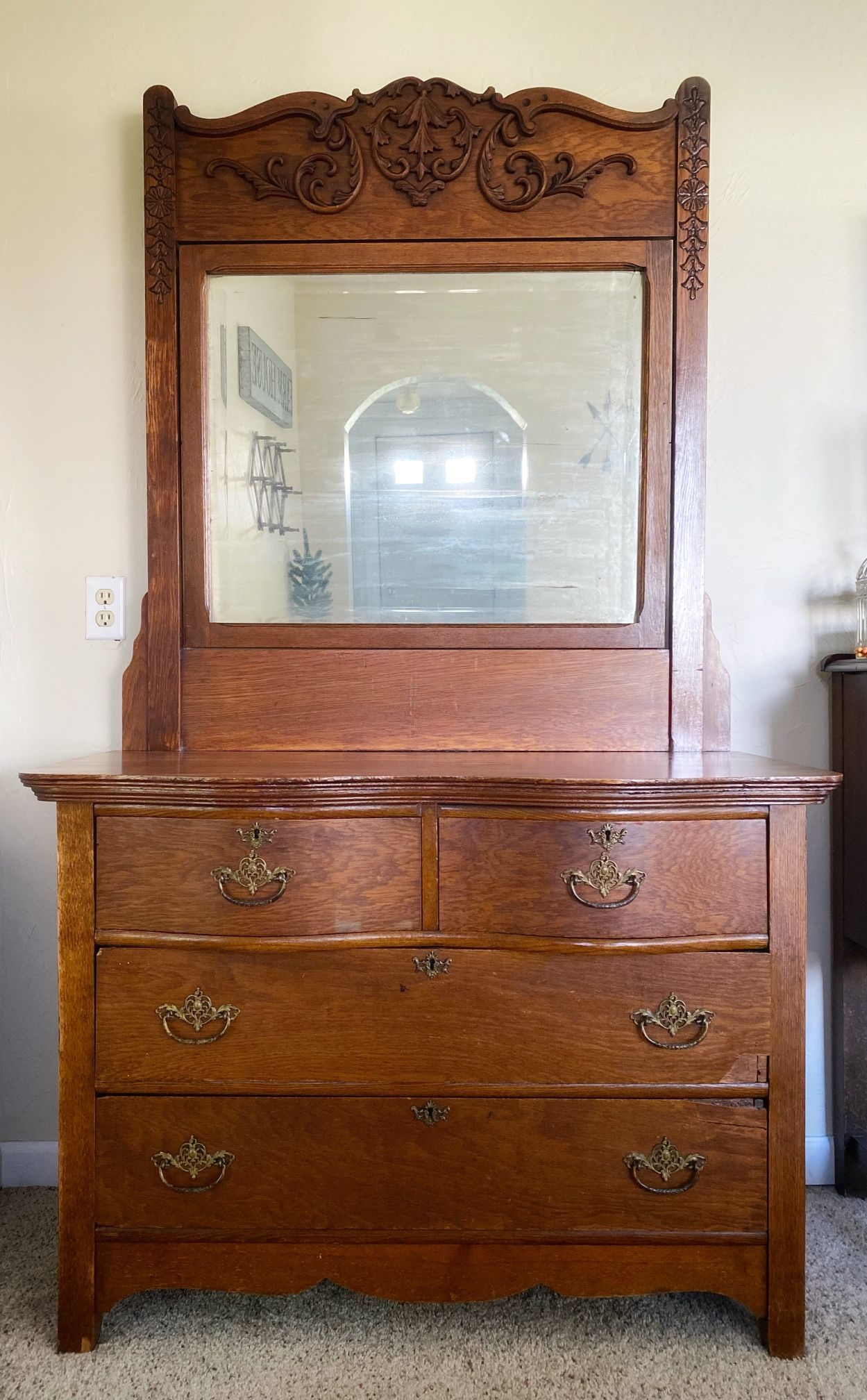 Antique Dresser With Mirror