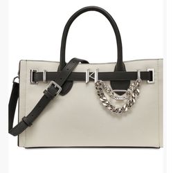 Karl Lagerfeld Cerise Medium Leather Satchel