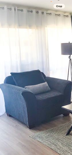 Wide Accent Chair Navy Blue