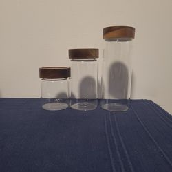 Glass And Wood Food Containers