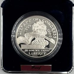 2000 United States Mint Library Of Congress Silver One Dollar No Ogp Or Coa 