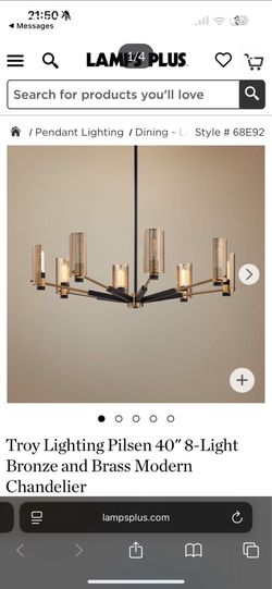 Matte Black And Bronze Chandelier