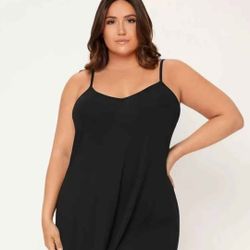 Ladies Plus Size Shein Black Slip Dress