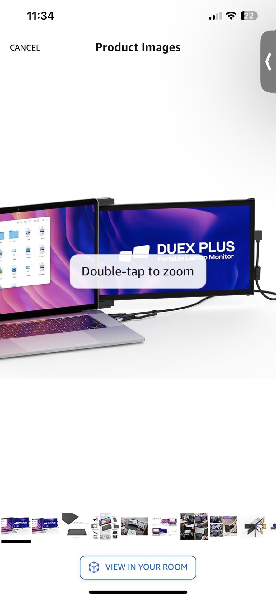 Mobile Pixels Duex Plus Portable Monitor for Laptops, USB C/USB A Plug and  Play 13.3in FHD 1080p Laptop Screen Extender