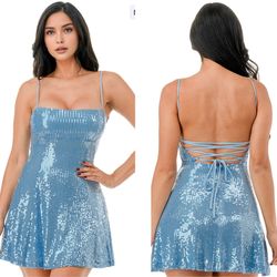 New With Tags Sequin Fit and Flare Short Formal Dress & Homecoming Dress $59.99