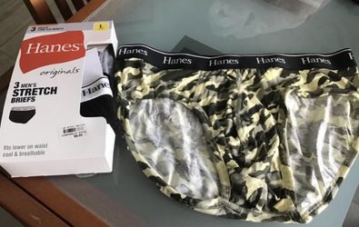 NEW~3-pack~Hanes Men's Stretch Briefs size Large 36-38”~cool & breathable~Closed Front~NEW IN PACKAGE