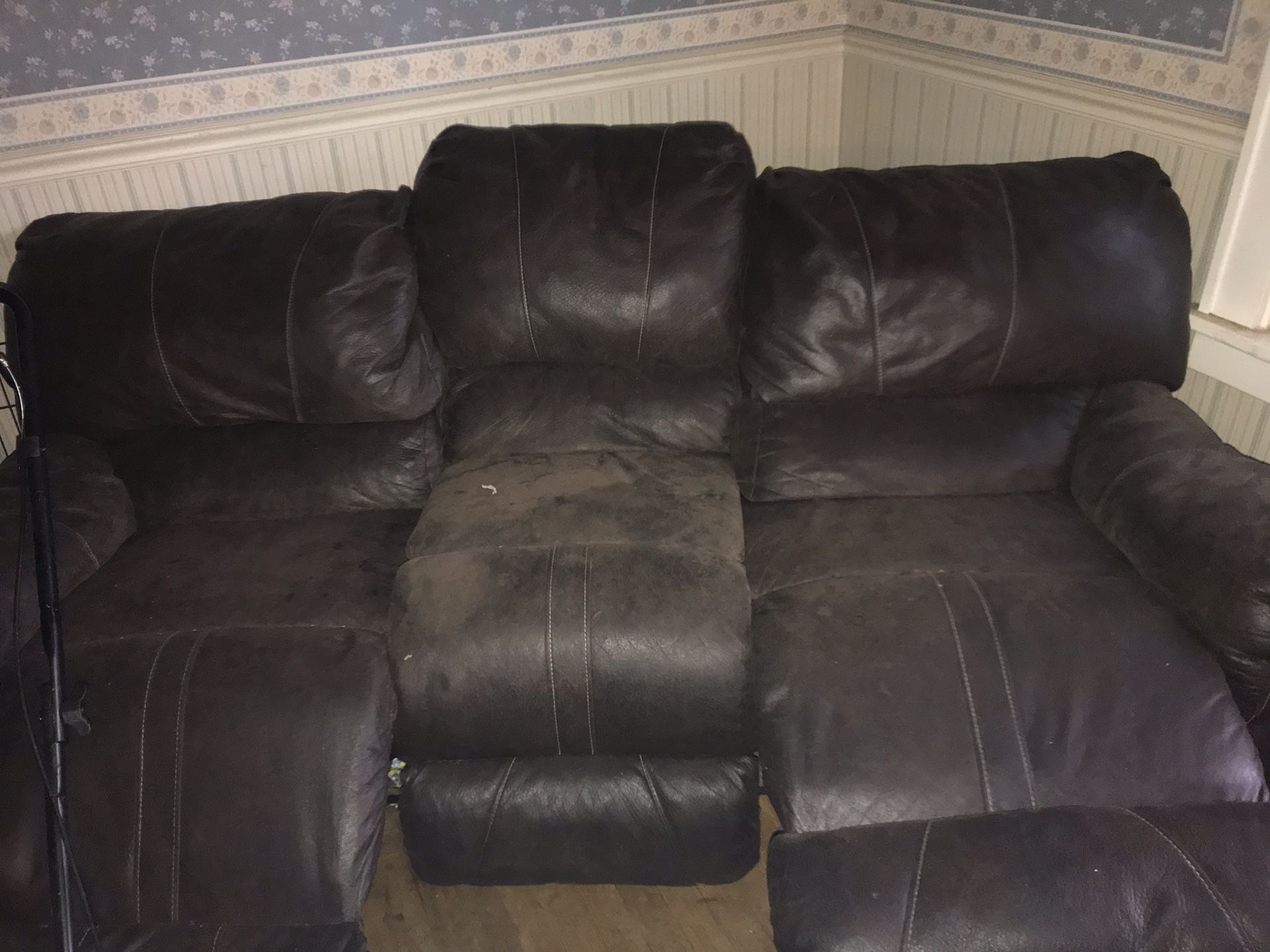 Includes two recliners, couch and end tables