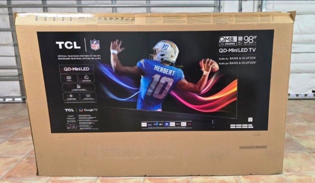 98" TCL TV EMPTY BOX ONLY!. For moving or shipping protection.