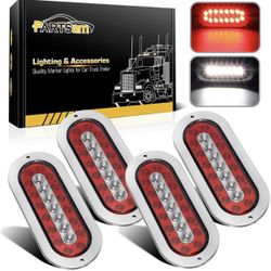 Partsam 4Pcs 6.5" Inch Oval Led Trailer Lights