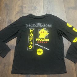 Boys Black Long Sleeve Pokémon Shirt Size 14 #12