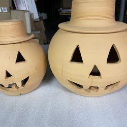 Terra Cotta Pumpkin Jackal O Lantern