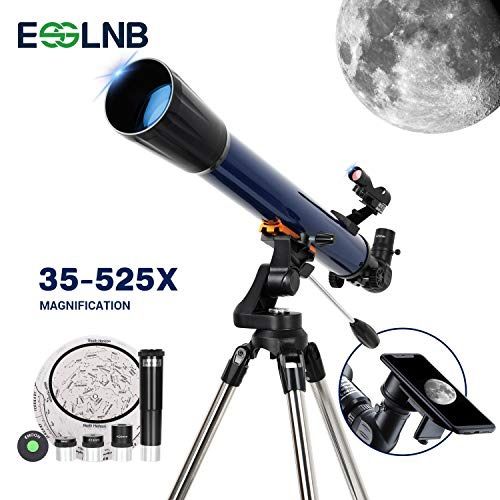 ESSLNB Telescope For Adults 700X70mm With K4/10/20 Eyepieces 525X Telescopes For Kids And Beginners Erect-Image Refractor Telescope With Stainless Ste